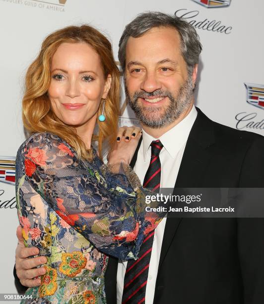 Leslie Mann and Judd Apatow attend the 29th Annual Producers Guild Awards at The Beverly Hilton Hotel on January 20, 2018 in Beverly Hills,...