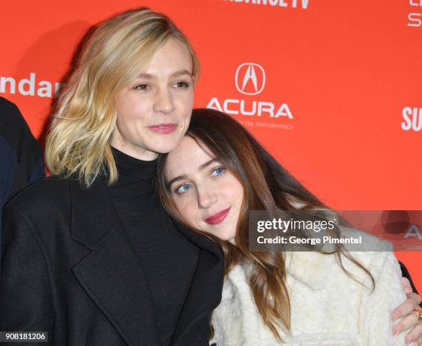 Carey Mulligan and writer, Zoe Kazan, attend the 'Wildlife' Premiere during the 2018 Sundance Film Festival at Eccles Center Theatre on January 20,...