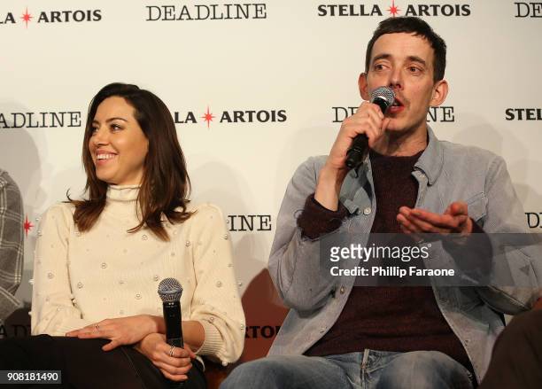Aubrey Plaza and Jim Hosking participated in a live Q&A with the cast of An Evening with Beverly Luff Linn hosted by Stella Artois and Deadline.com...