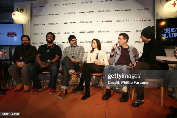 The cast of An Evening with Beverly Luff Linn participated in a live Q&A hosted by Stella Artois and Deadline.com at Café Artois during the Sundance...