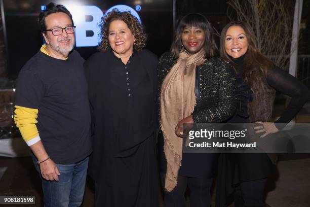 Films President Len Amato, Anna Deavere Smith, Bevy Smith and Lucinda Martinez attend the HBO "Notes from the Field" Sundance dinner at The St. Regis...