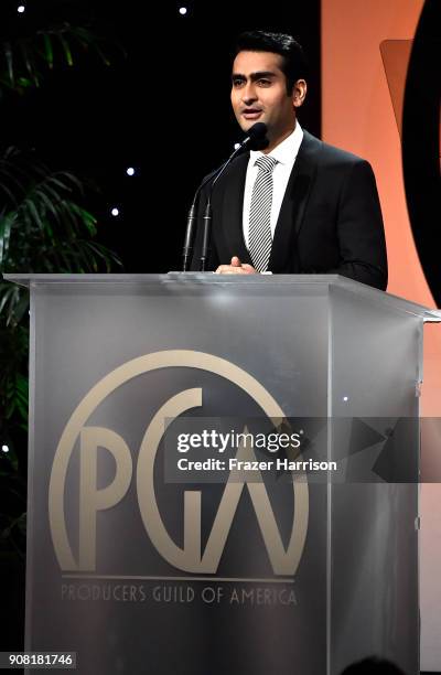 Kumail Nanjiani attends the 29th Annual Producers Guild Awards at The Beverly Hilton Hotel on January 20, 2018 in Beverly Hills, California.
