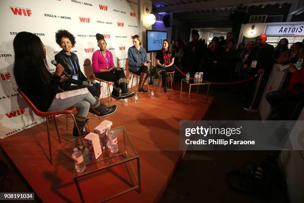 Amanda N'Duka, Stephanie Allain, Mel Jones, Amy Adrion and Liz Destro joined Stella Artois, Deadline and Women In Film in Cafe Artois to discuss the...