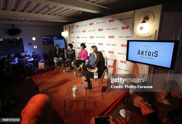 Amanda N'Duka, Stephanie Allain, Mel Jones, Amy Adrion and Liz Destro joined Stella Artois, Deadline and Women In Film in Cafe Artois to discuss the...