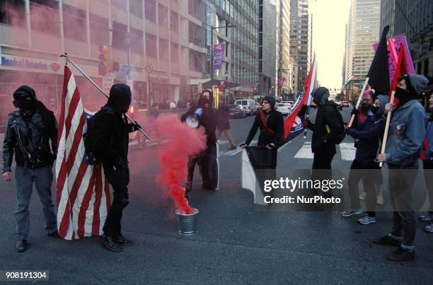 An Anti-Fascist group known as Philly Rebellion marked the arrest of more than 200 protesters one year ago at the inauguration of Dold Trump in...