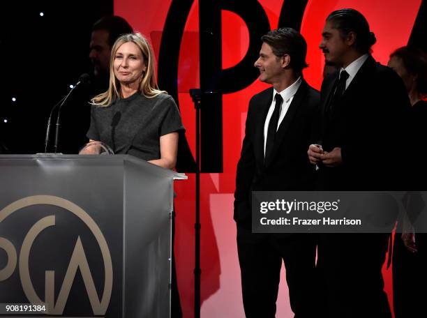 Audrey Morrissey and 'The Voice' producers attend the 29th Annual Producers Guild Awards at The Beverly Hilton Hotel on January 20, 2018 in Beverly...