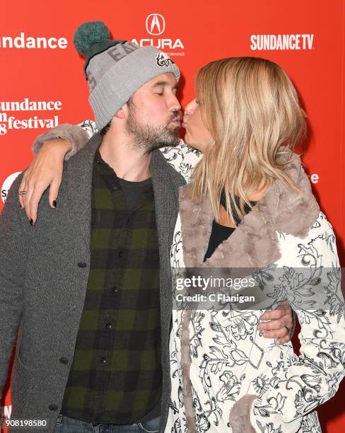 Actors Rob McElhenney and Kaitlin Olson attend the 'Arizona' Premiere during 2018 Sundance Film Festival at Egyptian Theatre on January 20, 2018 in...