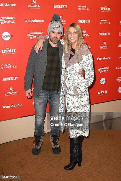 Actors Rob McElhenney and Kaitlin Olson attend the 'Arizona' Premiere during 2018 Sundance Film Festival at Egyptian Theatre on January 20, 2018 in...
