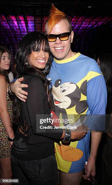 Rocsi and Perez Hilton attends the CocoPerez.com launch party at Juliet on September 15, 2009 in New York City.