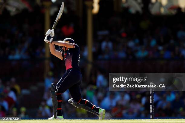 Jos Butler of England bats during game three of the One Day International series between Australia and England at Sydney Cricket Ground on January...