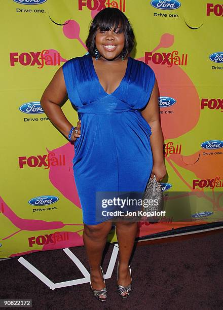 Actress Amber Riley arrives at Fox Fall Eco-Casino Party at BOA Steakhouse on September 14, 2009 in West Hollywood, California.