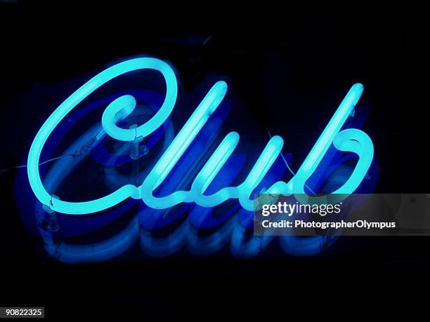 club neon sign - neon light stock pictures, royalty-free photos & images