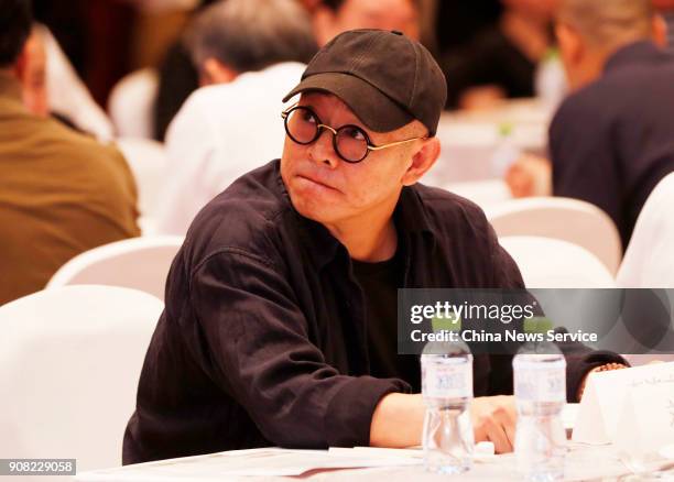 Actor Jet Li Lianjie attends a luncheon on January 21, 2018 in Sanya, Hainan Province of China. One hundred rural teachers will be awarded at 2017...