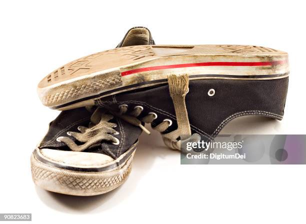 old sneakers - dirty soles stock pictures, royalty-free photos & images