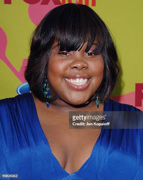 Actress Amber Riley arrives at Fox Fall Eco-Casino Party at BOA Steakhouse on September 14, 2009 in West Hollywood, California.