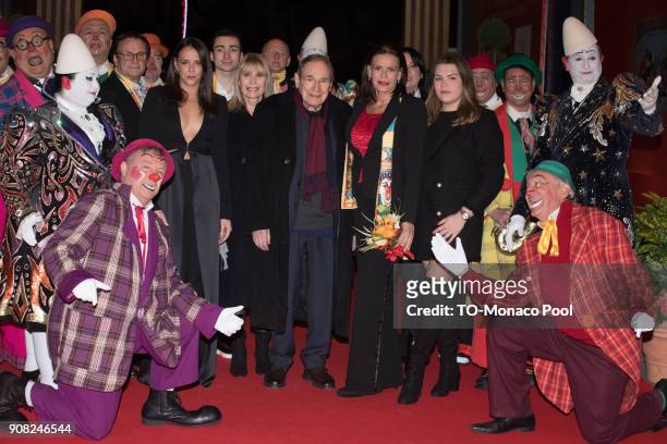 Pauline Ducruet, Candice Patou, Robert Hossein, Princess Stephanie of Monaco and Camille Gottlieb attend the 42nd International Circus festival in...