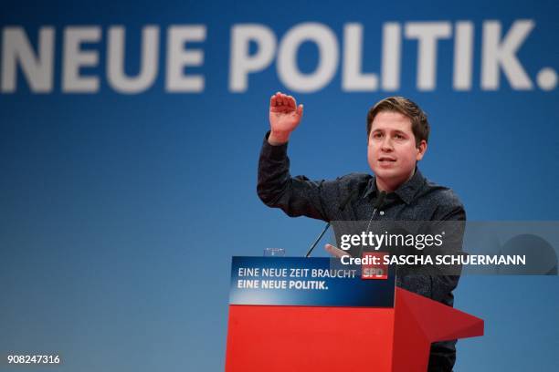 Kevin Kuehnert, leader of Germany's social democratic SPD party's youth organisation "Jusos" and opponent of the "GroKo", as the grand coalition...