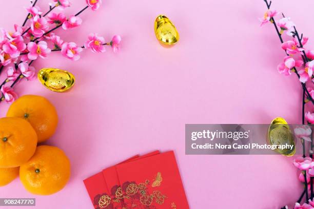 chinese new year background concept - chinese new year food stock pictures, royalty-free photos & images