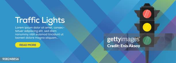 traffic lights web banner - stop light stock illustrations