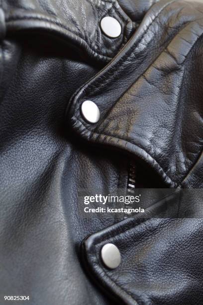 black leather motorcycle jacket - black leather jacket stock pictures, royalty-free photos & images