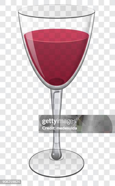 stockillustraties, clipart, cartoons en iconen met vine glas vector - merlot druif