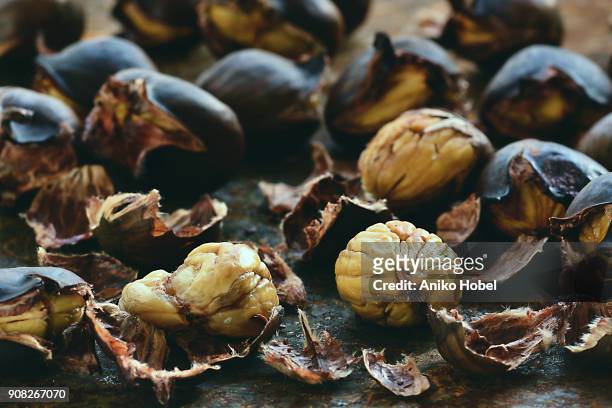 roasted chestnuts - aniko hobel 個照片及圖片檔