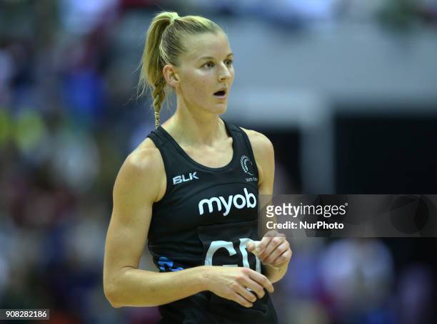 Katrina Grant of New Zealand Silver Ferns during Vitality Netball International Series, as part of the Netball Quad Series match between England...