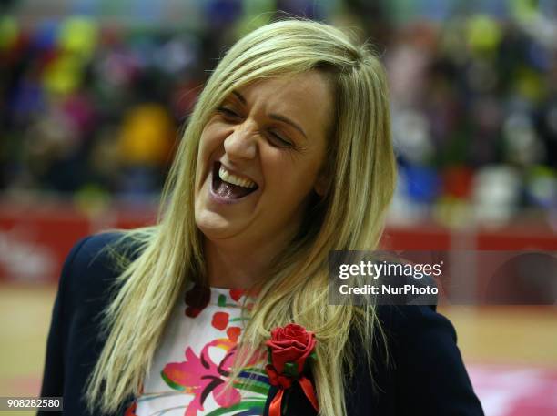 Tracey Neville Coach of England Roses during Vitality Netball International Series, as part of the Netball Quad Series match between England Roses v...