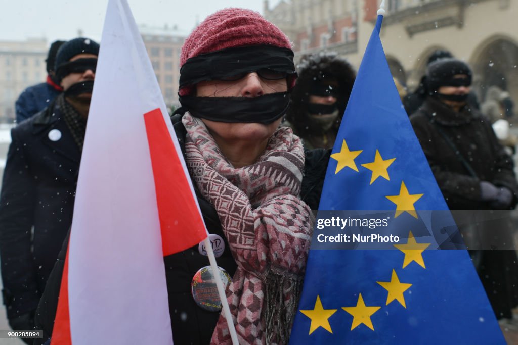 Stolen Justice protest in Krakow