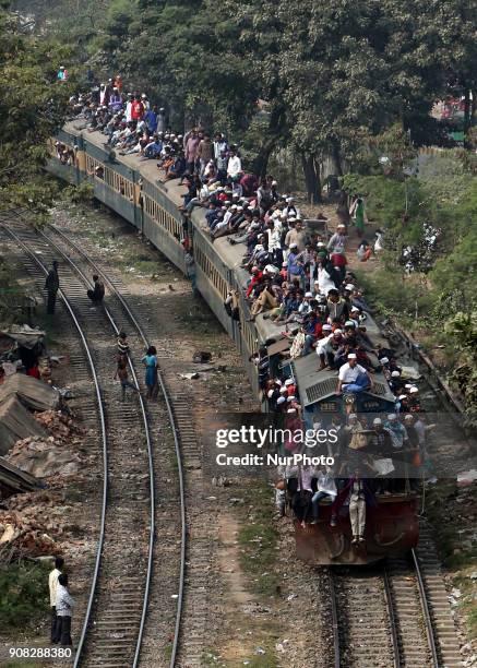 Devotees join the concluding prayer at the second phase of Bishwa Ijtema at Tongi, on the outskirts of Dhaka, Bangladesh, on Sunday morning, 21...