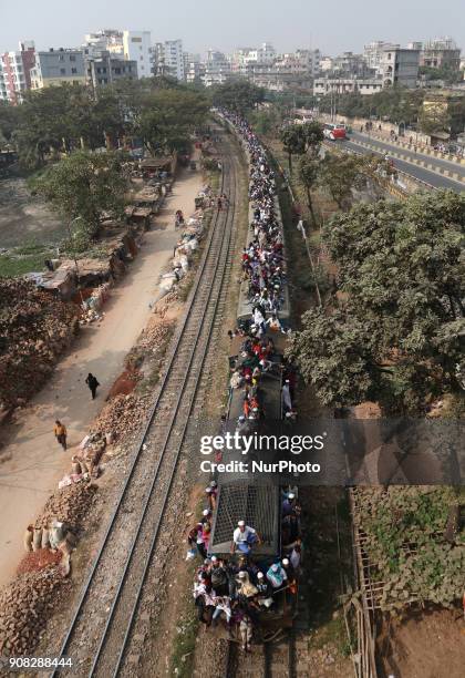 Devotees join the concluding prayer at the second phase of Bishwa Ijtema at Tongi, on the outskirts of Dhaka, Bangladesh, on Sunday morning, 21...