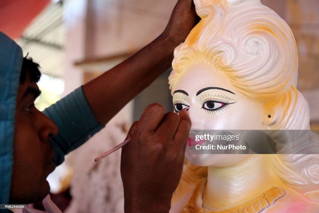 Saraswati Puja Festival preparation