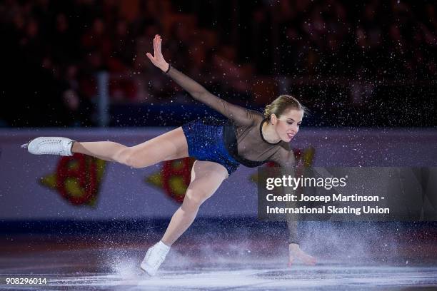 Caroline Kostner of Italy performs in the Gala Exhibition during day five of the European Figure Skating Championships at Megasport Arena on January...