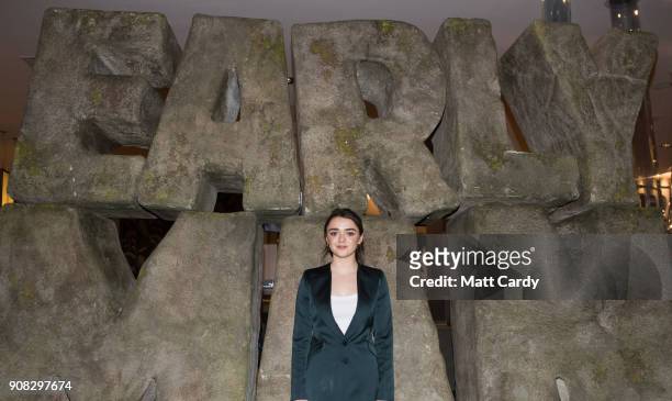 Maisie Williams attends the Bristol premiere of 'Early Man' at Showcase Cinema de Lux Bristol on January 21, 2018 in Bristol, England.