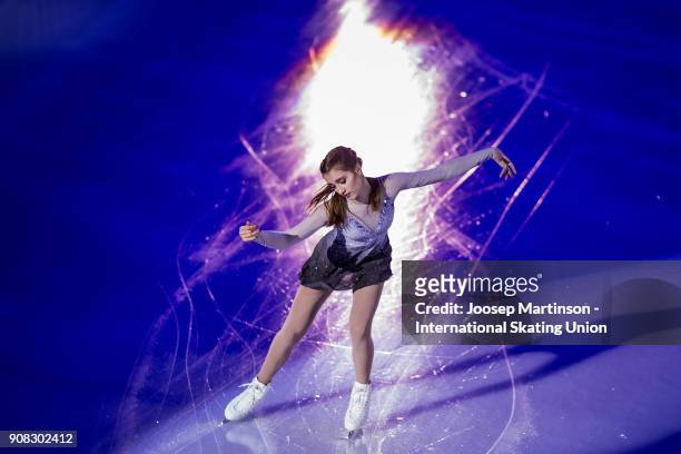 Alexia Paganini of Switzerland performs in the Gala Exhibition during day five of the European Figure Skating Championships at Megasport Arena on...
