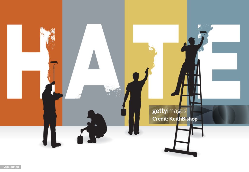 Eradicate Hate, Racism, Prejudice Concept Graphic, Billboard