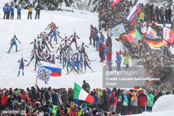 General view during the IBU Biathlon World Cup Men's and Women's Mass Start on January 21, 2018 in Antholz-Anterselva, Italy.