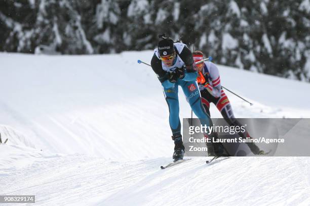 Antonin Guigonnat of France competes during the IBU Biathlon World Cup Men's and Women's Mass Start on January 21, 2018 in Antholz-Anterselva, Italy.