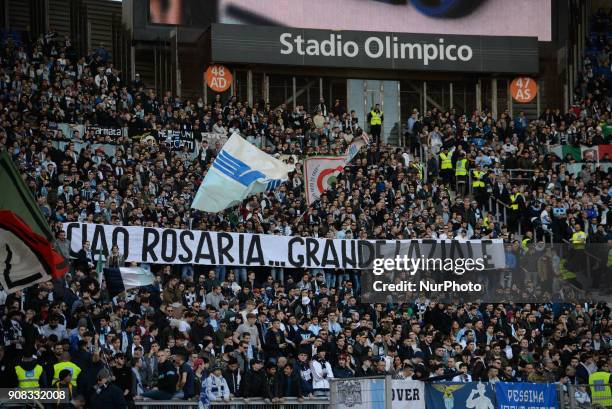 Curva Nord during the Italian Serie A football match between S.S. Lazio and Chievo at the Olympic Stadium in Rome, on january 21, 2018.