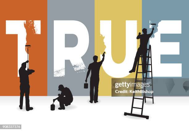 true, honesty, respect concept graphic - professional painters stock illustrations