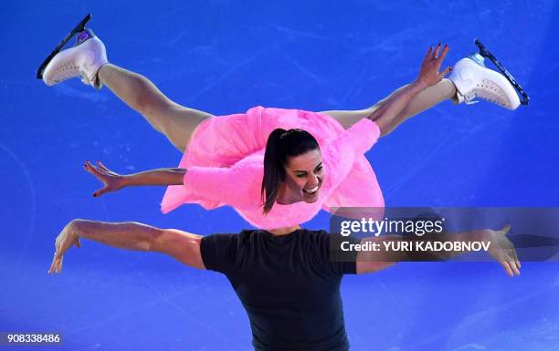 Italy's Valentina Marchei and Ondrej Hotarek perform during the Gala Exhibition at the ISU European Figure Skating Championships in Moscow on January...