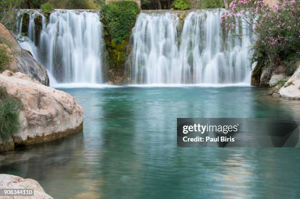 les fonts de l'algar, benidorm, spain - algar waterfall spain stock pictures, royalty-free photos & images