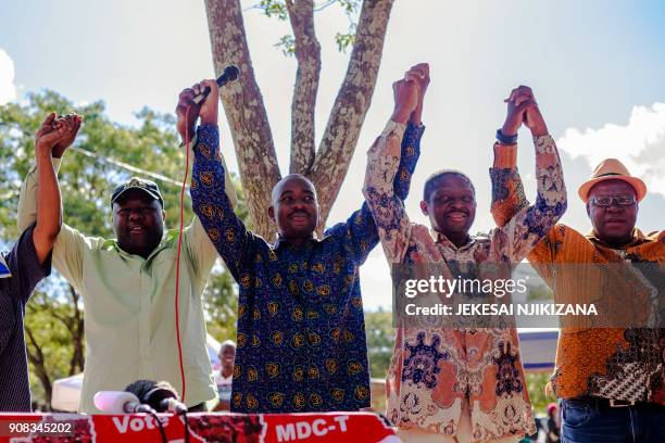 Leaders of opposition parties Edwin Mushoriwa, Nelson Chamisa, Agrippah Mutambara and Tendai Biti, allied with the Movement for Democratic Change...