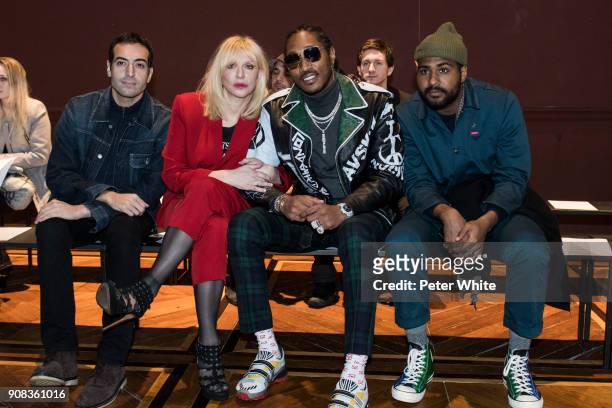 Mohammed Al Turki, Courtney Love, Future and a guest attend the Enfants Riches Deprimes Menswear Fall/Winter 2018-2019 show as part of Paris Fashion...