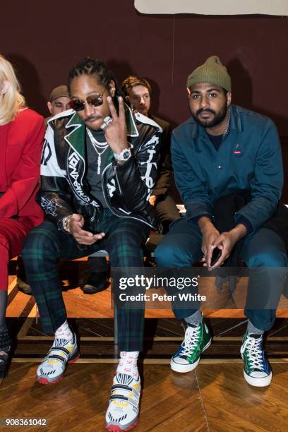 Future and a guest attend the Enfants Riches Deprimes Menswear Fall/Winter 2018-2019 show as part of Paris Fashion Week on January 21, 2018 in Paris,...