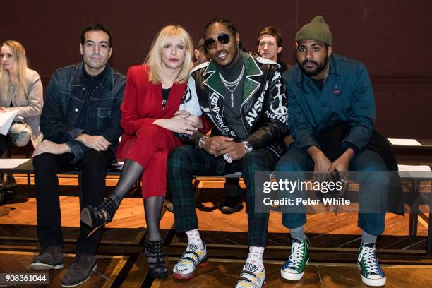 Mohammed Al Turki, Courtney Love, Future and a guest attend the Enfants Riches Deprimes Menswear Fall/Winter 2018-2019 show as part of Paris Fashion...