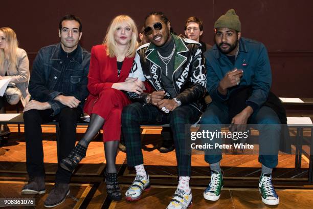 Mohammed Al Turki, Courtney Love, Future and a guest attend the Enfants Riches Deprimes Menswear Fall/Winter 2018-2019 show as part of Paris Fashion...