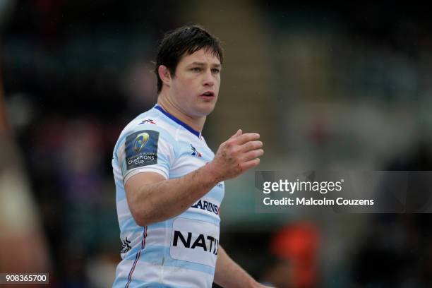 Henry Chavancy of Racing 92 during the European Rugby Champions Cup match between Leicester Tigers and Racing 92 at Welford Road on January 21, 2018...