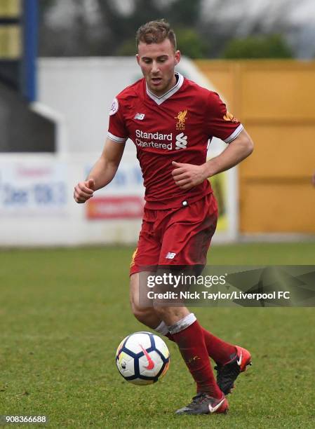 Herbie Kane of Liverpool in action during the Liverpool U23 v Charlton Athletic U23 Premier League Cup game at The Swansway Chester Stadium on...