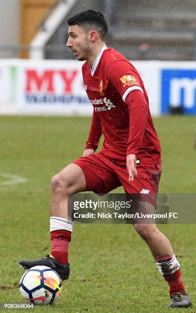 Paulo Alves of Liverpool in action during the Liverpool U23 v Charlton Athletic U23 Premier League Cup game at The Swansway Chester Stadium on...